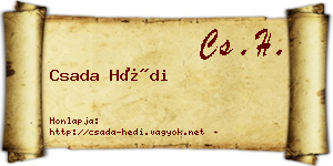 Csada Hédi névjegykártya